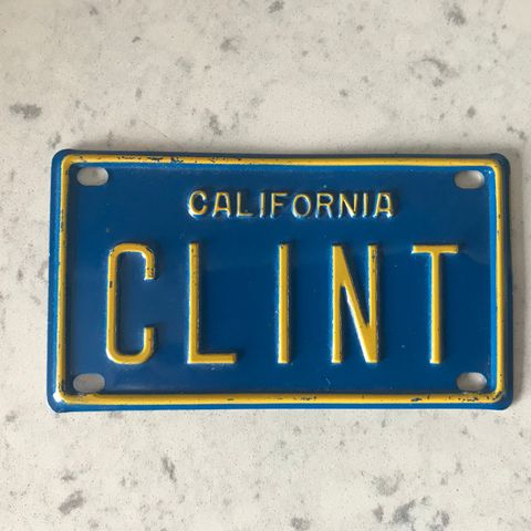 Metal "Clint" (California) Name-Number Plate Sign