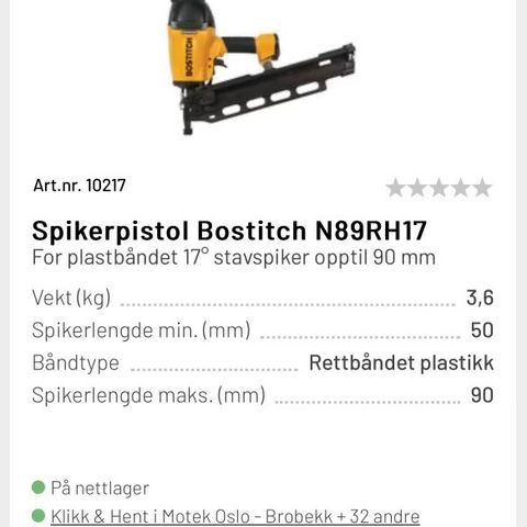 Bostitch Spikerpistol