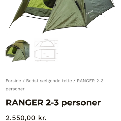 Ranger 2-3 manns telt
