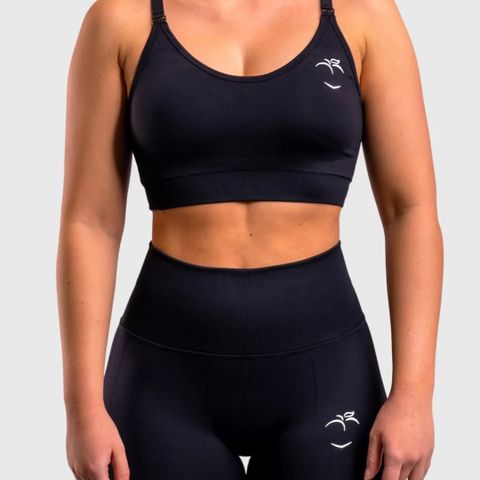 Peach Black Lux Seamless Sports Bra