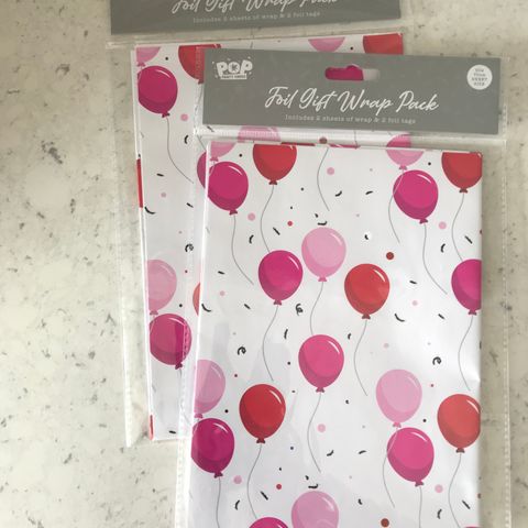 2 Packs of Party Foil Gift Wrap Pack (New)