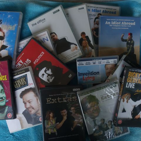 RICKY GERVAIS  14 dvd`r selges samlet