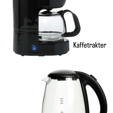 Kaffetrakter og Vannkoker