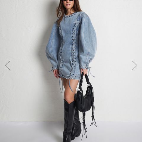 Rotate Denim Laced Mini Dress