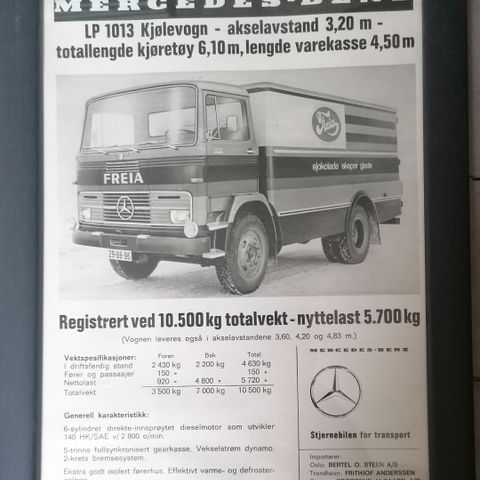 A4 Ramme Med reklame for Mercedes Benz selges for kr 40