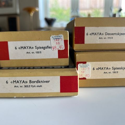 Vintage Maya bestikksett produsert av Norsk Stålpress A/S