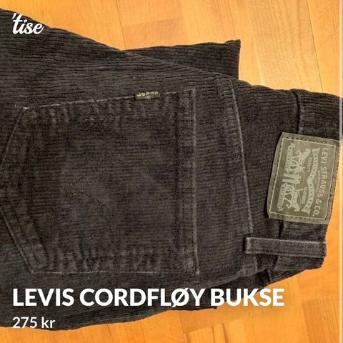 Levis cordfløy bukse selges