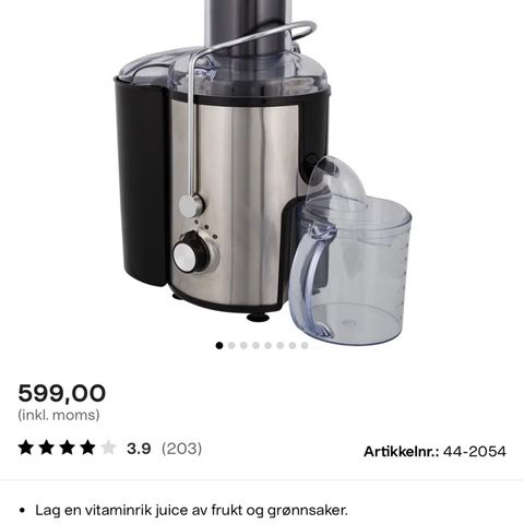 Juicepresse fra Clas Ohlson brukt to ganger