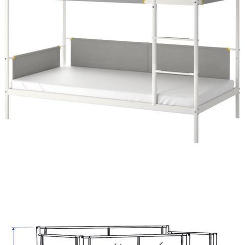 Vital Ikea køyeseng i metall selges