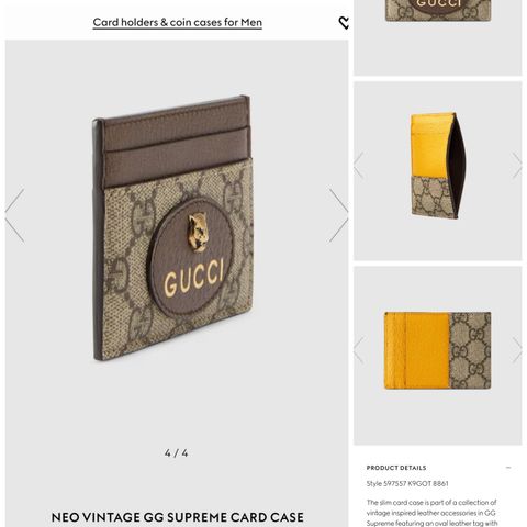 Gucci Neo Vintage GG Supreme Card Case/Kortholder