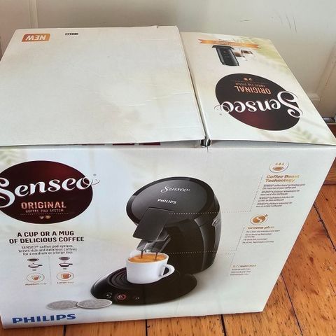 Ny ubrukt Senseo kaffemaskin med 6 poser kaffe, selges!