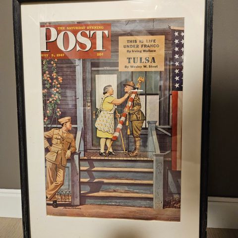 Ekte Coverside av 1947 Saturday Evening Post bladet
