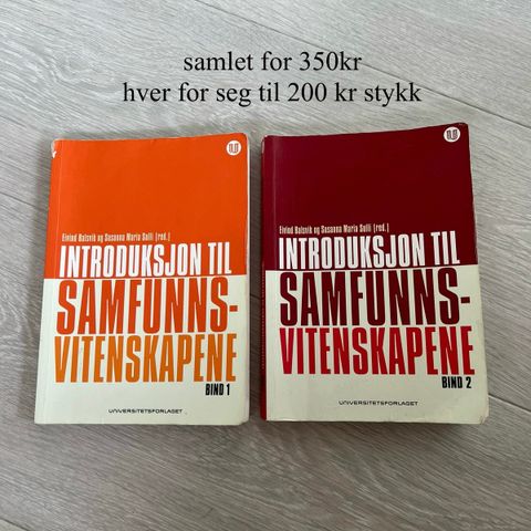 Introduksjon til samfunnsvitenskapene bind 1 og 2