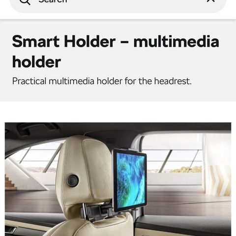 Skoda smart holder for nettbrett