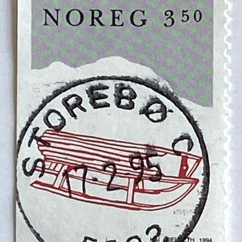 Norge 1994 Juleposten Kjelke NK 1219 Pent stempel STOREBØ 17-2-95