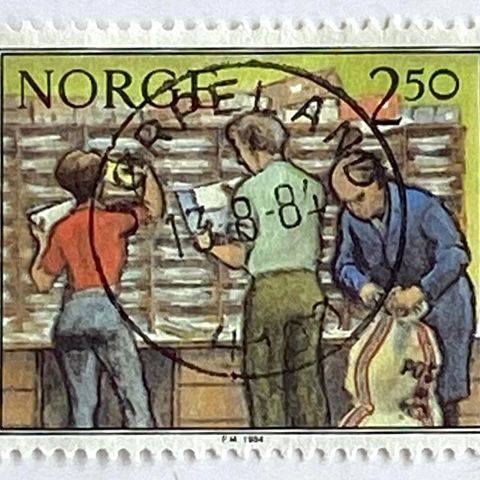 Norge 1984 Postarbeid NK 945 Pent stempel JØRPELAND 13-8-84
