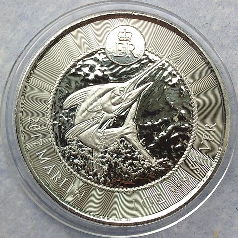 2017, Silver Marlin, 1 oz, 999 sølv.