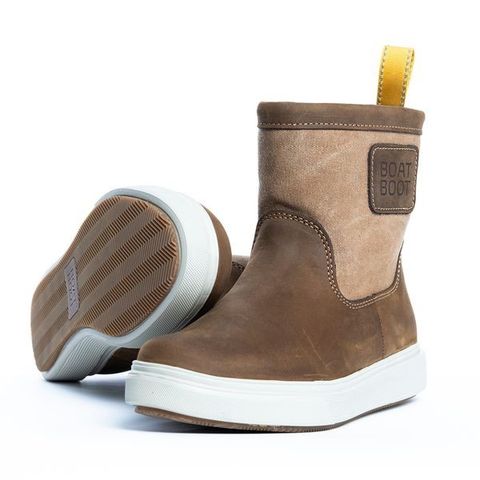 Boatboot Low cut canvas leather brown str 39