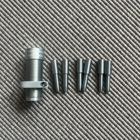 Sinclair Expander mandrel sett i karbid. Kaliber .30, 6.5mm og 6mm