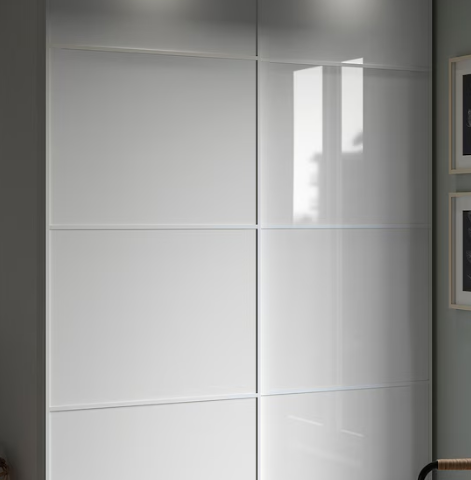 Ikea Pax Closet with White Glass Doors