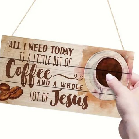 Skilt - Jesus/kaffe (helt nytt)