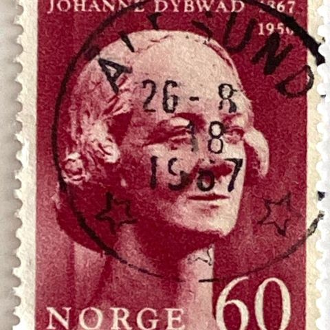 Norge 1967 Johanne Dybwad NK 592 Pent stempel ÅLESUND 26-8-1987