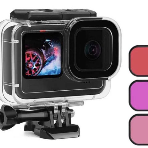 GoPro undervannshus til Hero 9 10 11 12 Black med 3 stk filter! HELT NYTT!