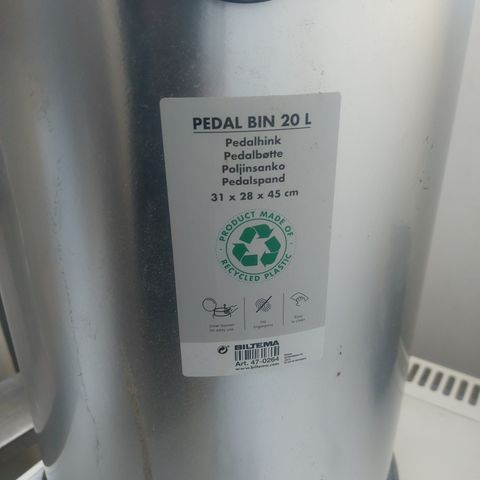 Pedal bin 20L biltema