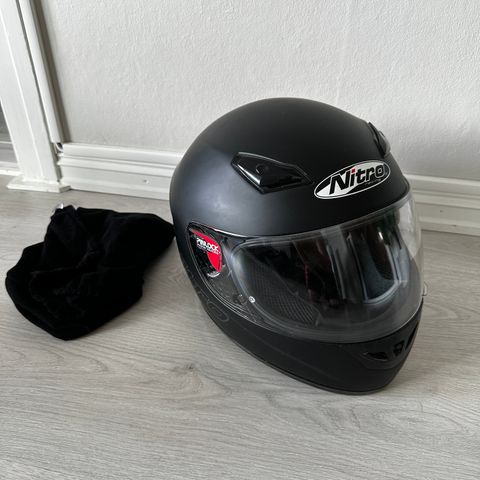Nitro Racing MC hjelm, Matt svart, Str: L