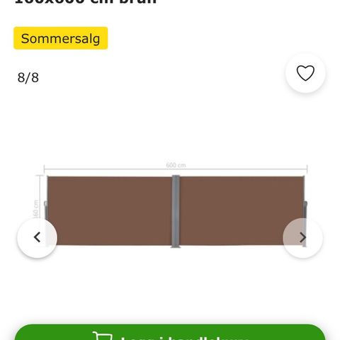 Sidemarkise i nydelig brun farge