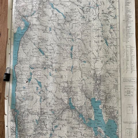 Tysk krigskart Nord - Odal - Tangen - Espa - Morskogen - Minnesund - Sagstua