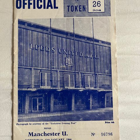 Program  Leeds United - Manchester United 1966