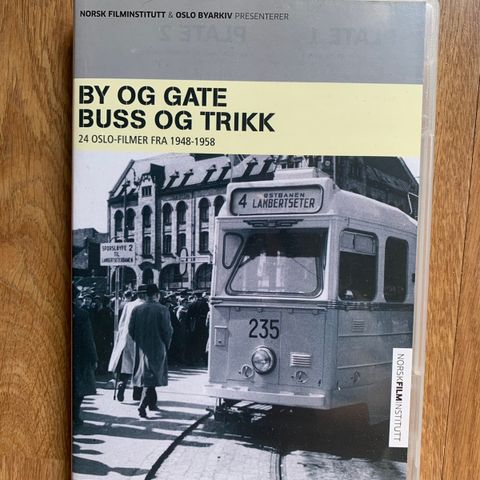 2 dvd’er med By og Gate, Buss og Trikk. 24 Oslo filmer fra 1948-1958.