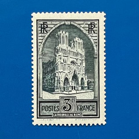 Frankrike 1929 Yvert 259 katedralen i Rheims postfrisk