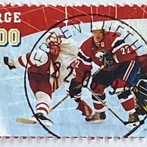 Norge 1999 Ishockey VM NK 1359 Pent stempel BERGEN LUFTHAVN 22.05,99