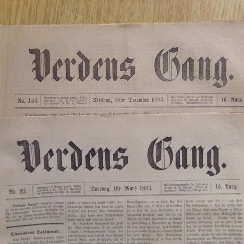 "Verdens Gang" - "Det ny-norske Sprog" & "Maalsagen og Vort nationale Liv"