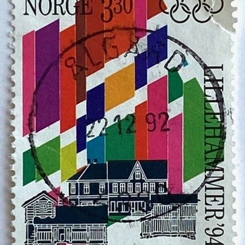 Norge 1992 Lillehammer I NK 1194 Pent stempel ÅLGÅRD 22.12.92