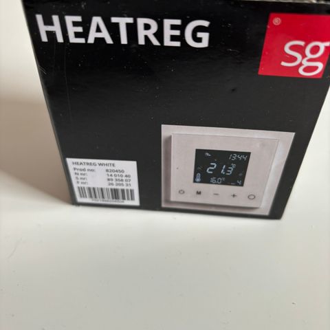 Ny SG termostat / regulator