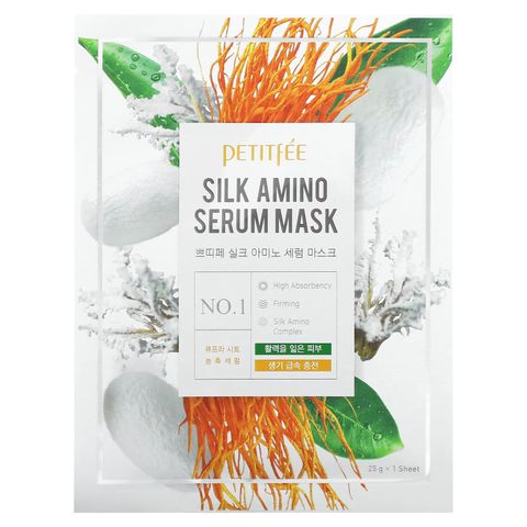 Ny PETITFEE - Silk Amino Serum Mask - Koreansk hudpleie
