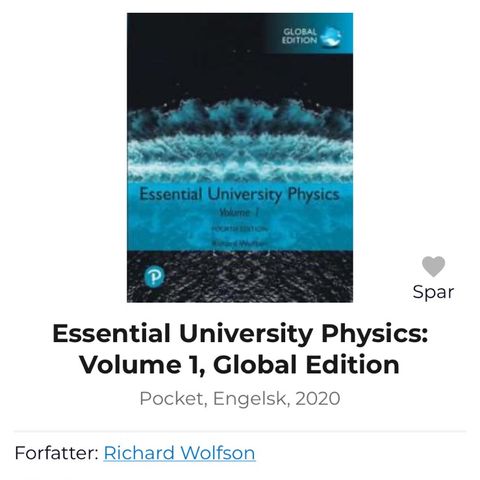 Essential University Physics, fysikkbok (FYS102)