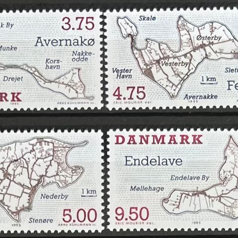 Danmark frimerker postfrisk, afa 1084 - 1089 **, 6 pene særmerker 1995