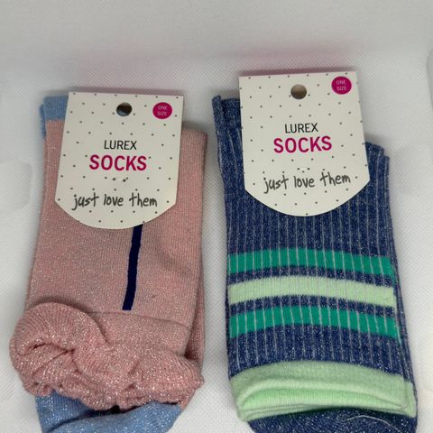 Nye Lurex sokker i one size (Pris per par)