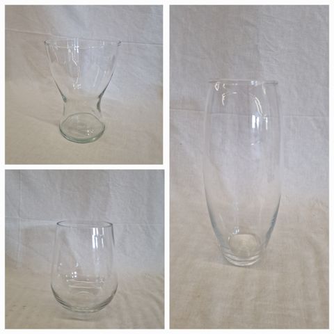 Vase/glassvase 19 og 23 cm