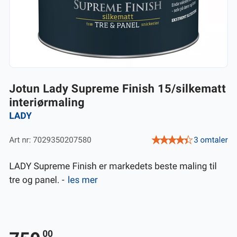 Lady supreme finish, silkematt -bomull
