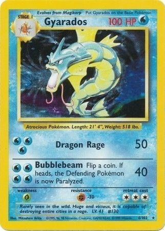 Pokemon • Gyarados • Holo Rare • 6/102 *