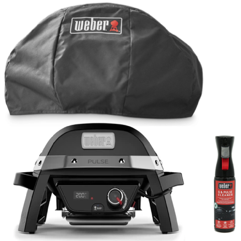 WEBER Pulse 1000 elektrisk grill med 1800W m. trekk og grillrens