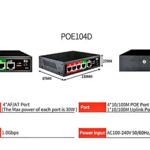 POE Switch 4 port