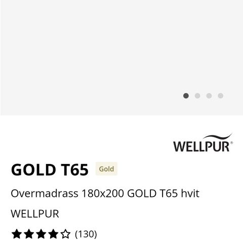 Jysk Wellpur 180x200 T65 gold overmadrass