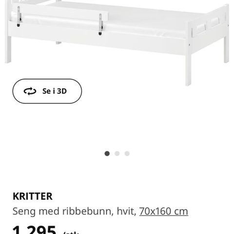 IKEA Kritter juniorseng, 70x160 cm.