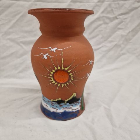 Håndmalt keramikkvase 18,5 cm